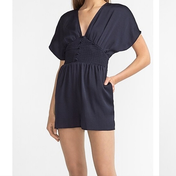Express Pants - Express Navy Smocked Waist Romper ✨💙